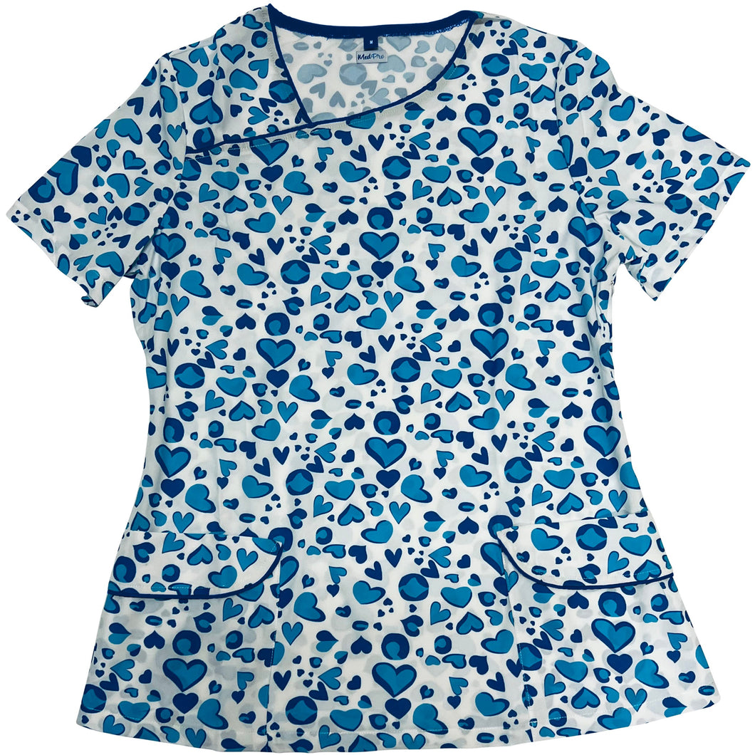 Women’s Heart  Prints Scrubs Top